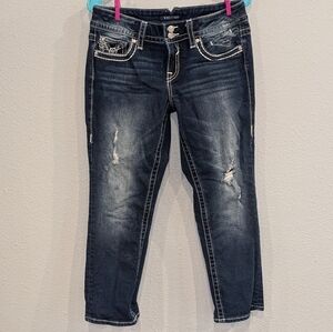 Vigoss Distressed Denim Chelsea Capri Sz 5/6